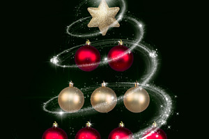 Christmas and new year decorations stock photo containing art and background
