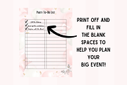 Pink Party Planner Printable PDF, a Stationery Template by Pixels N Bows (Thumbnail 3 of 3)