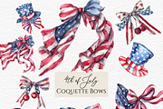 Fourth of July coquette bow clipart, a Seasonal Illustration by Invite to Clipart (Thumbnail 1 of 3)