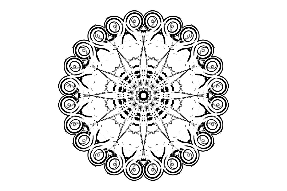 Black and White Mandala Patterns Set, a Decorative Illustration by NJ Himel (Photo 5 of 101)