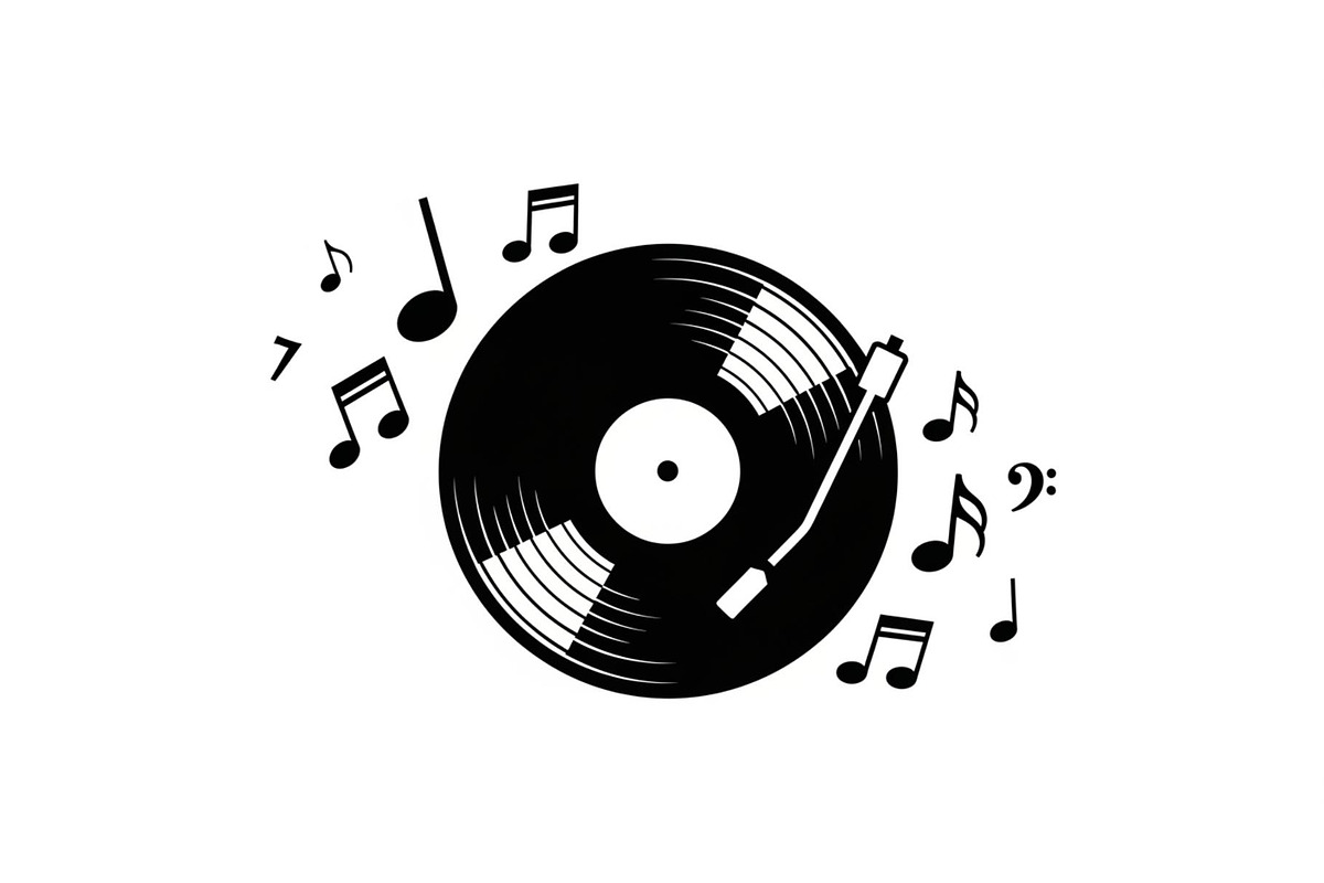 Vintage Vinyl Record & Turntable Bun, an Illustration by Creativeshirt (Photo 12 of 31)