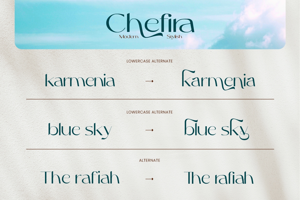 Chefira, a Sans Serif Font by kerismaker (Photo 5 of 12)