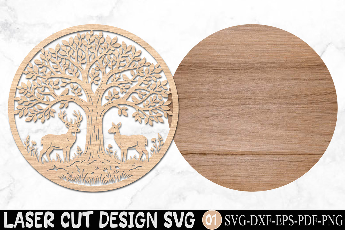 Tree Of Life Laser Cut SVG, an Object Graphic by Rose Art (Photo 2 of 3)