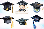 Watercolor Graduation Cap Clipart, a Seasonal Illustration by Canvas Craft (Thumbnail 3 of 5)