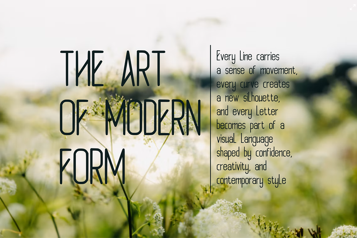 Velmiqura Modern Experimental, a Sans Serif Font by idealistudio (Photo 4 of 5)