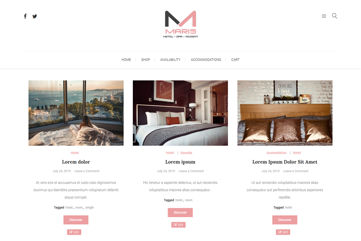 Maris - Booking Accomodation, a WordPress Template by inSTUDIO43 (Photo 1 of 5)