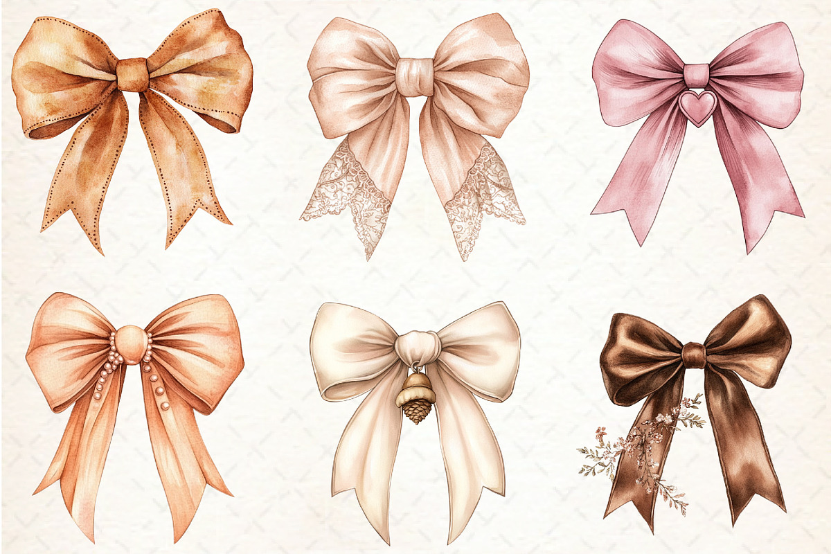 Autumn Coquette Bows Clipart, an Illustration by Libby Wishes (Photo 5 of 6)
