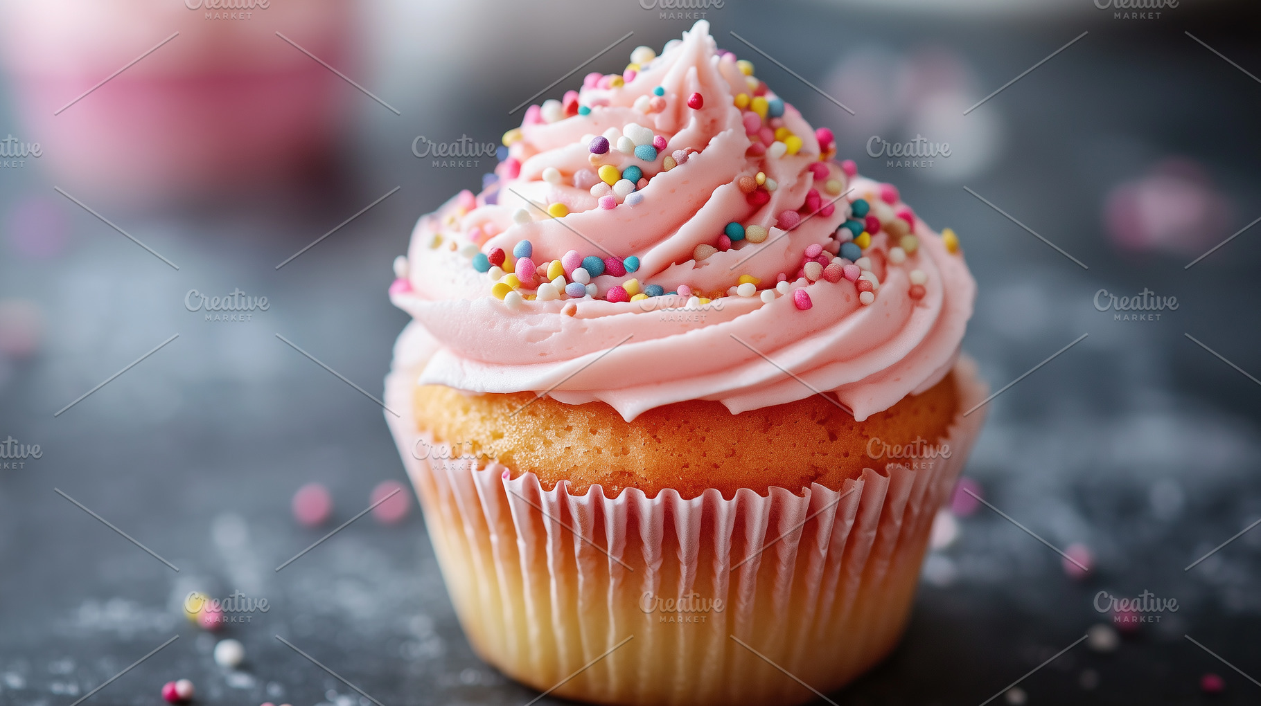 Delicious vanilla cupcake topped, a Food & Drink Photo by MistyDay