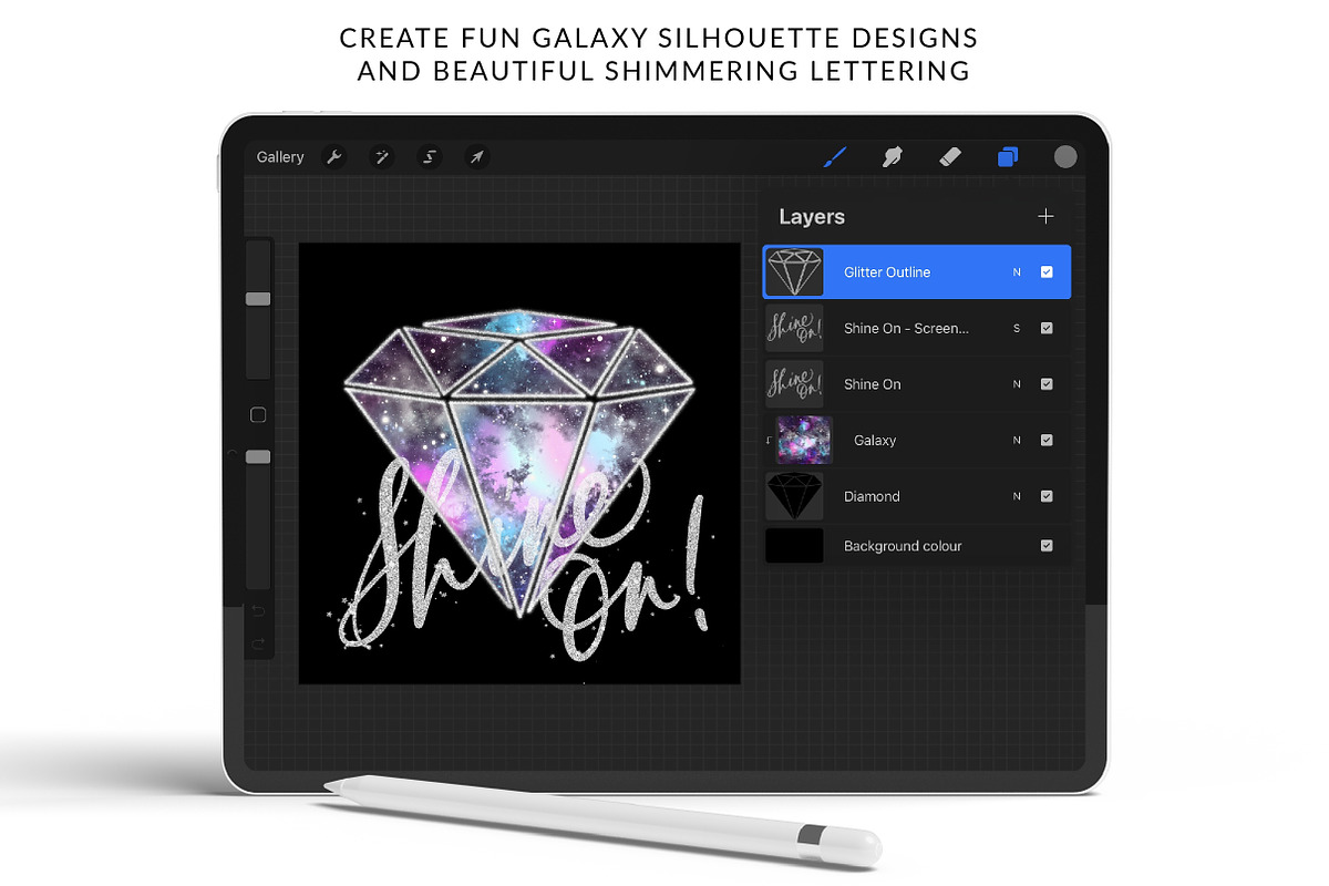 Galaxy Creator Kit for Procreate, a Brush Add-On by theinkaffair (Photo 8 of 9)