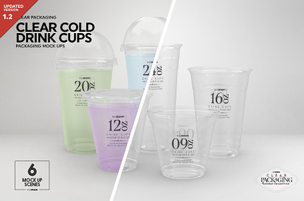 Clear Cold Drink Cups Mockup, a Cups & Container Mockup by INCDesign