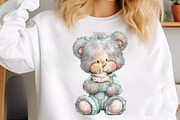 Whimsical birthday teddy bear clipar, an Illustration by SinaCreation (Thumbnail 9 of 11)