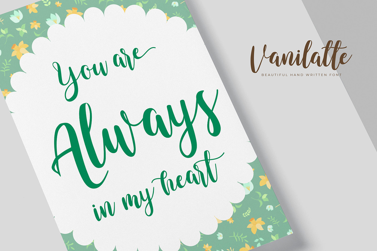 Vanilatte - Beatiful Hand Written, a Script Font by Almarkhatype (Photo 8 of 8)