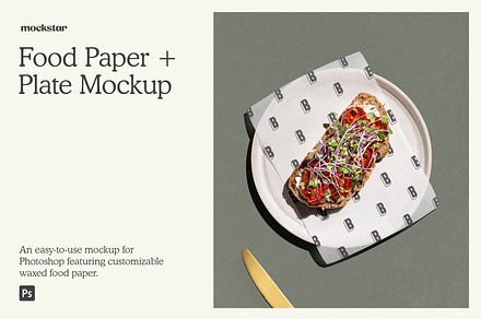 Food Paper + Plate mockup, a Packaging Mockup by mockstar