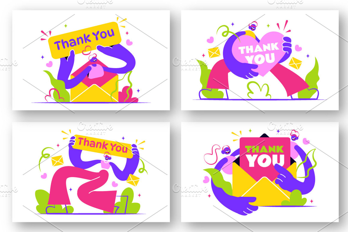 8 Thank You Vector Illustration, a Seasonal Illustration by denayunebgt (Photo 3 of 3)