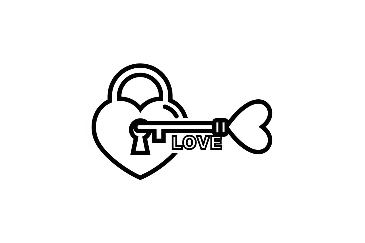 Heart Lock and Key Silhouette Icons, an Illustration by Designer_Momina (Photo 31 of 51)
