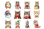 Quirky Christmas Cats Clipart, an Illustration by Design Market (Thumbnail 3 of 3)
