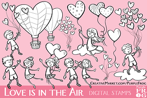 LOVE IS IN THE AIR - Digital Stamps