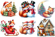 Christmas Cute Fox Clipart, a Seasonal Illustration by CitraGraphics (Thumbnail 3 of 6)