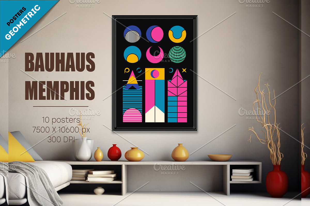 Abstract geometric Bauhaus,Memphis03, a Decorative Illustration by KENO Mascots (Photo 4 of 6)