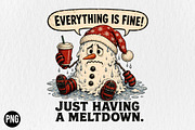 Everything is Fine PNG Christmas PNG, a Seasonal Illustration by CraftArtStudio (Thumbnail 1 of 4)
