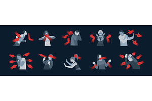 Psychology scenes with hands. People, a Person Illustration by YummyBuum