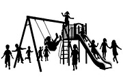 50 Kids Playground Silhouette Bundle, an Illustration by Gfx_Store (Thumbnail 31 of 51)