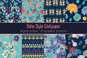 Blue Vector Pattern Pack, a Pattern Graphic by Ania Illustration (Thumbnail 1 of 9)