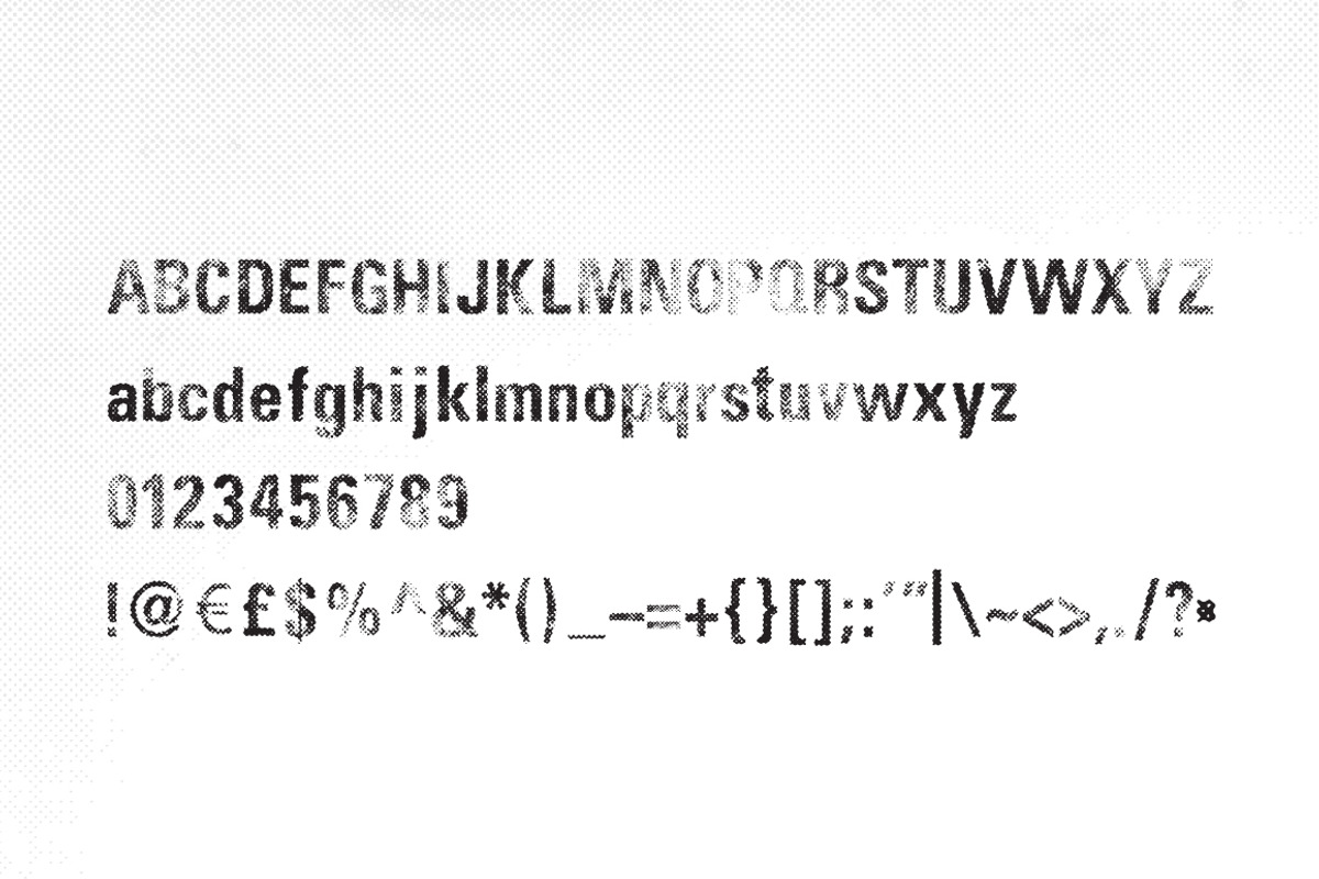 Dirty Halftone Font preview 3