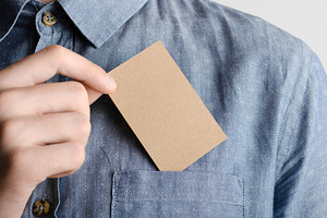Business card mockup 85x55mm JPEG, an Abstract Photo by Shablon