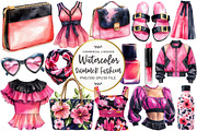 Watercolor Summer Fashion Clipart, an Illustration by OK Design (Thumbnail 1 of 5)