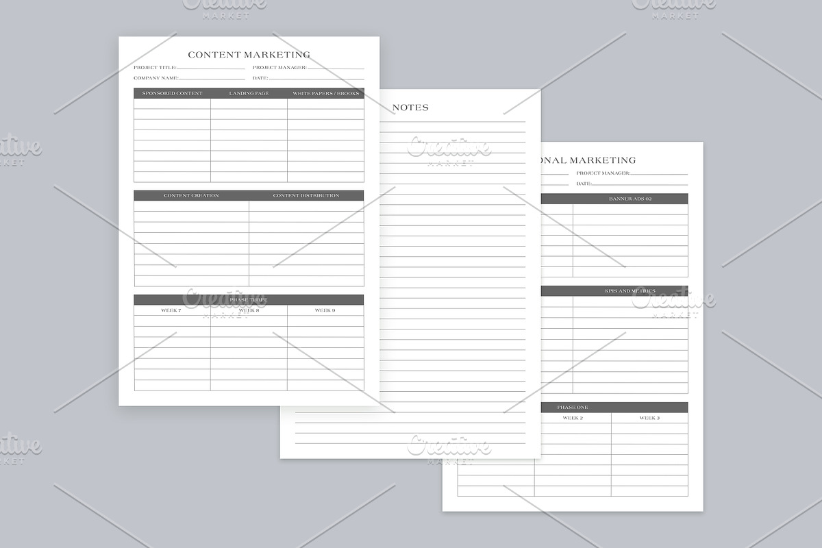 Marketing Planning Pages Set V-13, a Stationery Template by shahsoft (Photo 2 of 3)