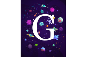 Cartoon Space Letter G