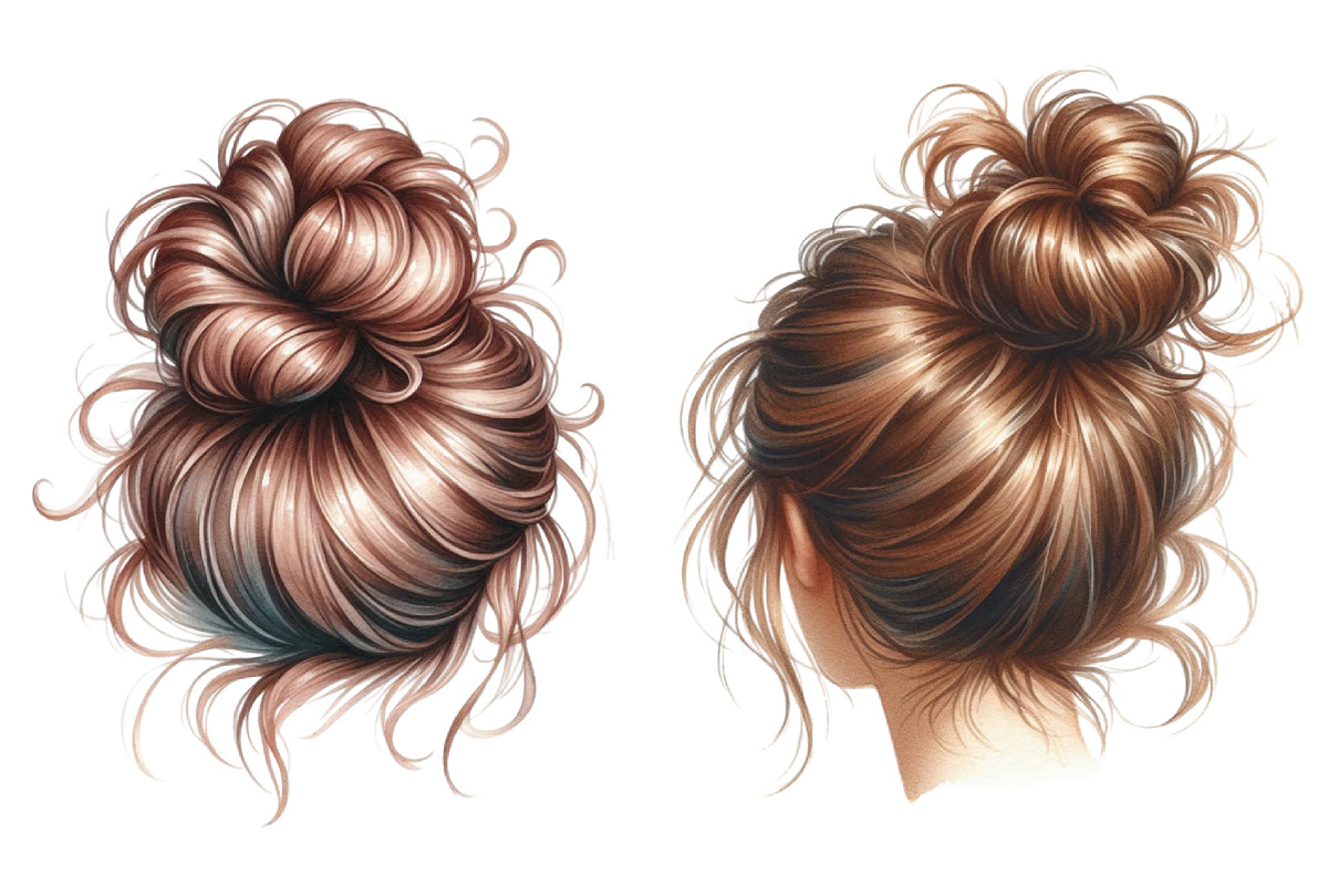 Messy Bun Clip-art, a Graphic by CitraGraphics (Photo 4 of 4)