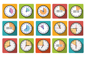 Timer clocks icons, an Outline Icon by AlexZeL