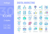 Digital Marketing Icons, an Outline Icon by Kalash (Thumbnail 3 of 3)