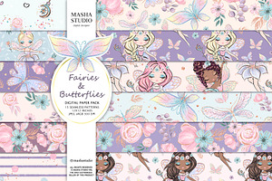 Fairies & Butterflies Digital Papers