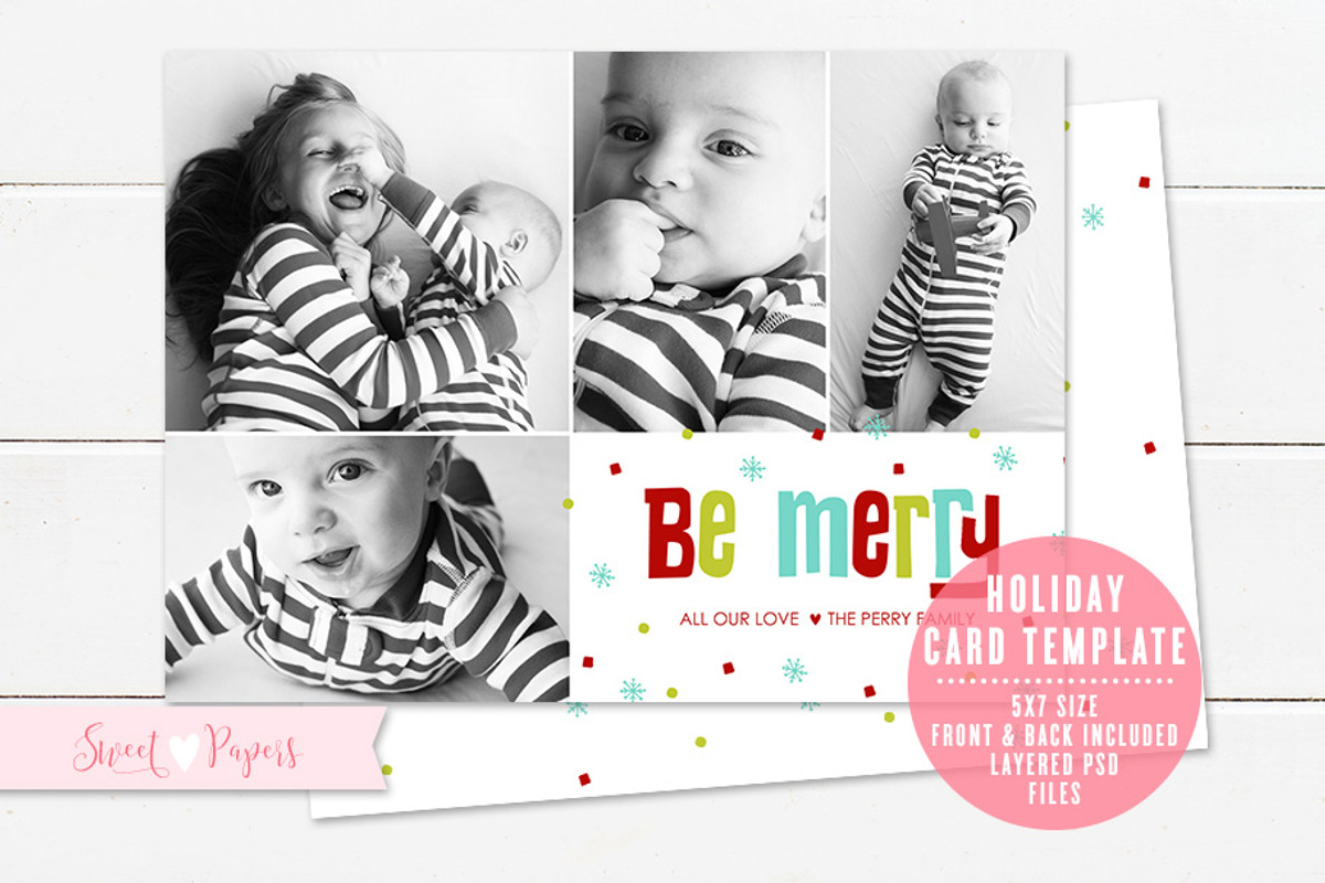 Holiday Photo Card Template, a Card Template by Sweet Papers