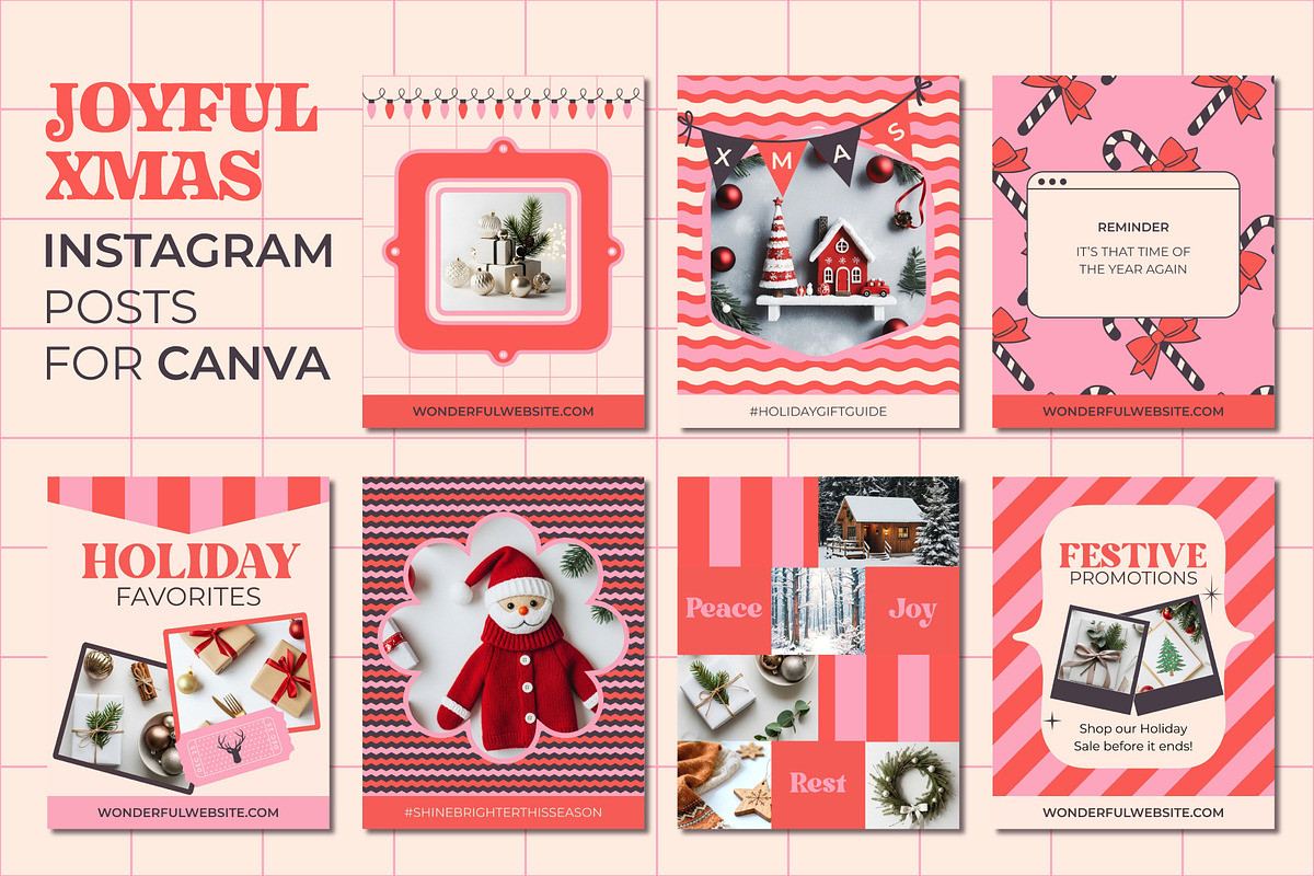Joyful Xmas – IG Posts for Canva, a Social Media Template by LuOtero (Photo 3 of 5)