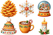 Retro Pastel Christmas Clipart, an Illustration by Craft Nest (Thumbnail 4 of 10)