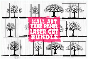 Multi-Panel Tree Silhouette Laser Cu, a Graphic by balal