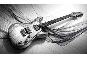 Electric guitar rests on surface, an Arts & Entertainment Photo by Igor Tichonow