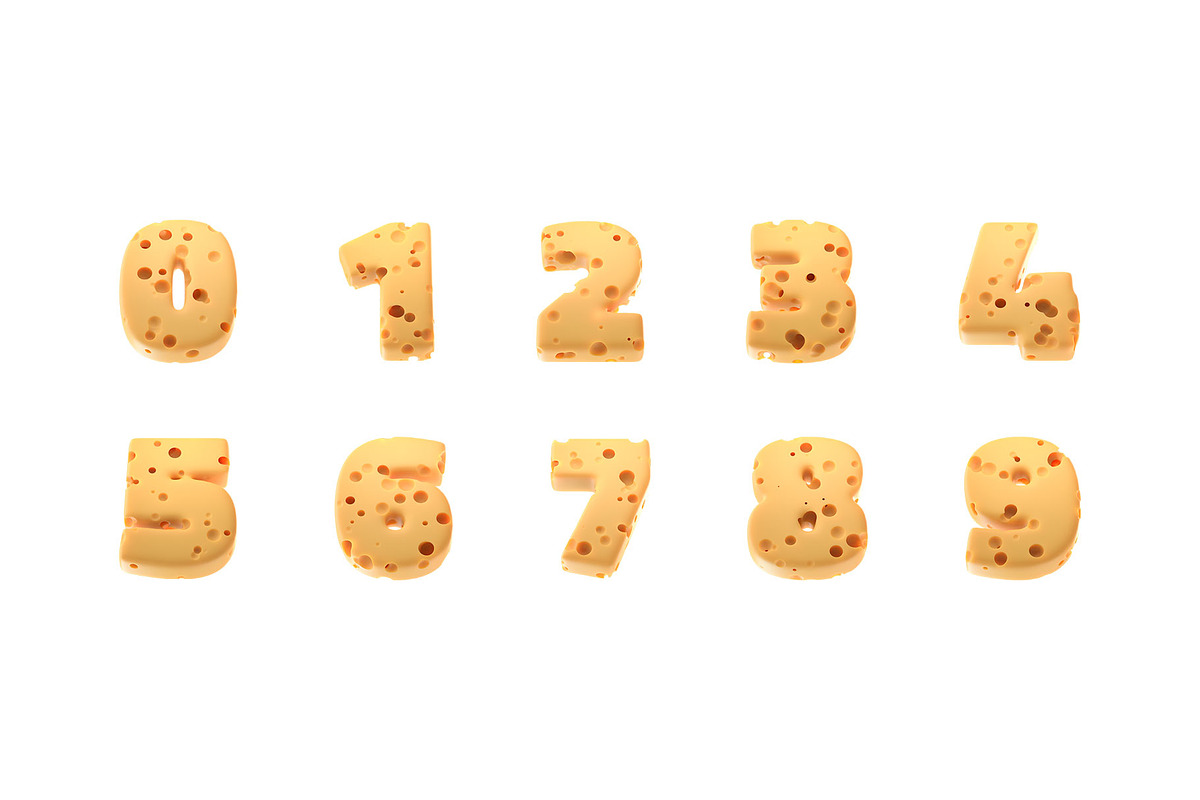 Cheese Text 3D Letters Set, an Object Graphic by Kotulsky Mockups (Photo 3 of 5)