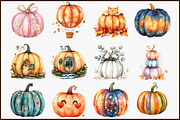 Autumn Whimsical Pumpkins Clipart, an Illustration by Sublimation Artist (Thumbnail 3 of 6)