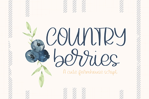 Country Berries, Farmhouse Script