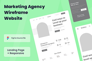 Marketing Agency Wireframe Website, a Wireframe Template by INSPR STD
