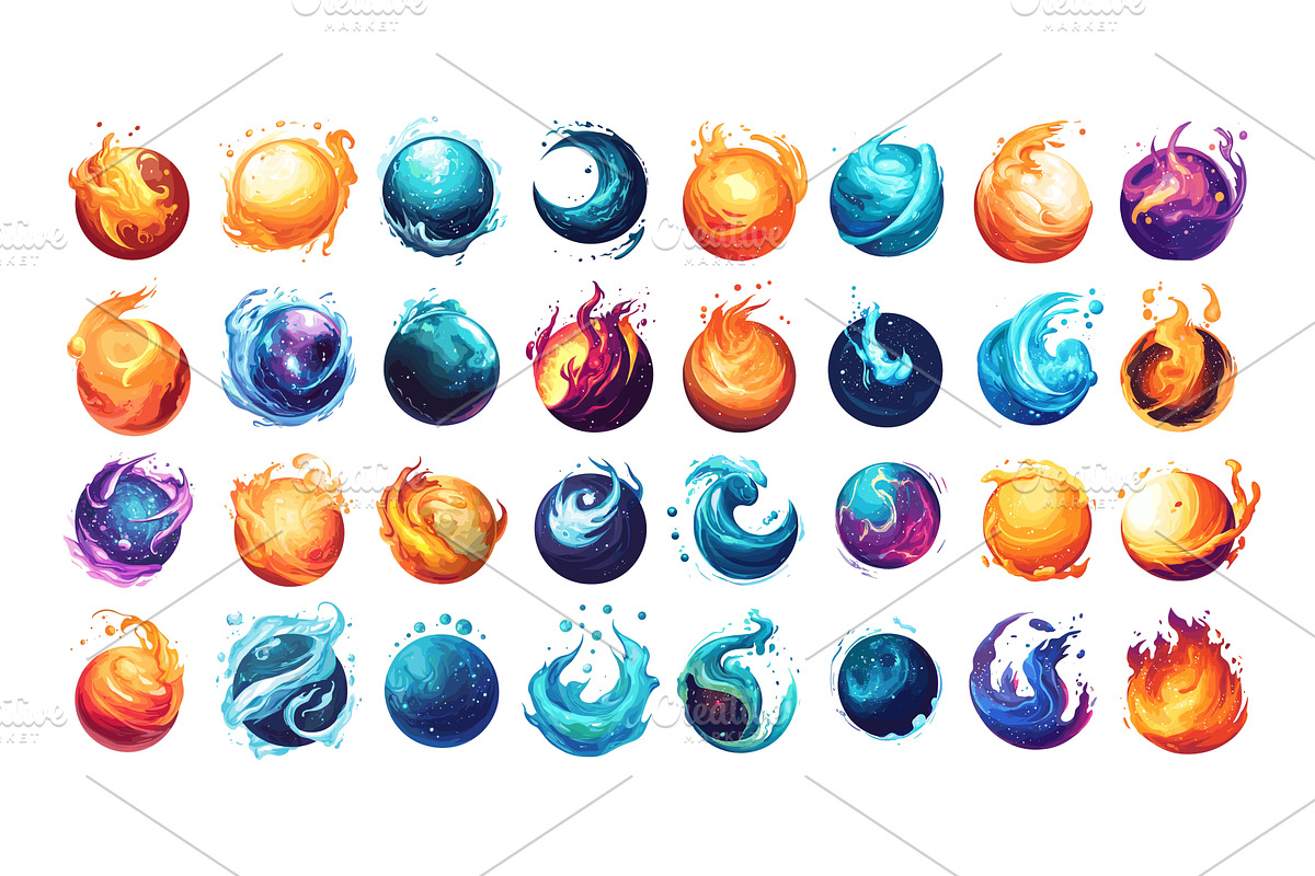 Worlds planets cartoon vector, an Illustration by Valerie Bodnar