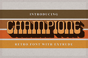 Champione | Retro Font with Extrude, a Serif Font by Almeera Std (Thumbnail 1 of 12)