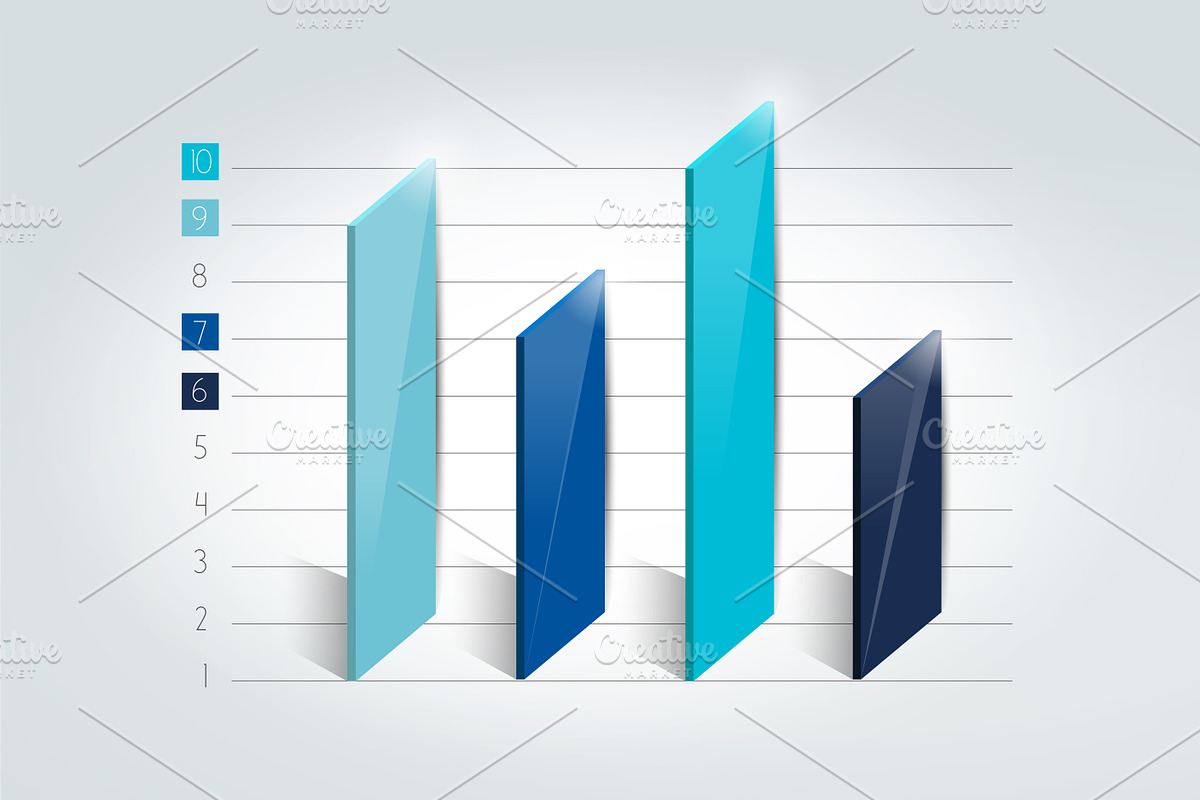 3D chart, graph., a Templates & Theme by VectorAN