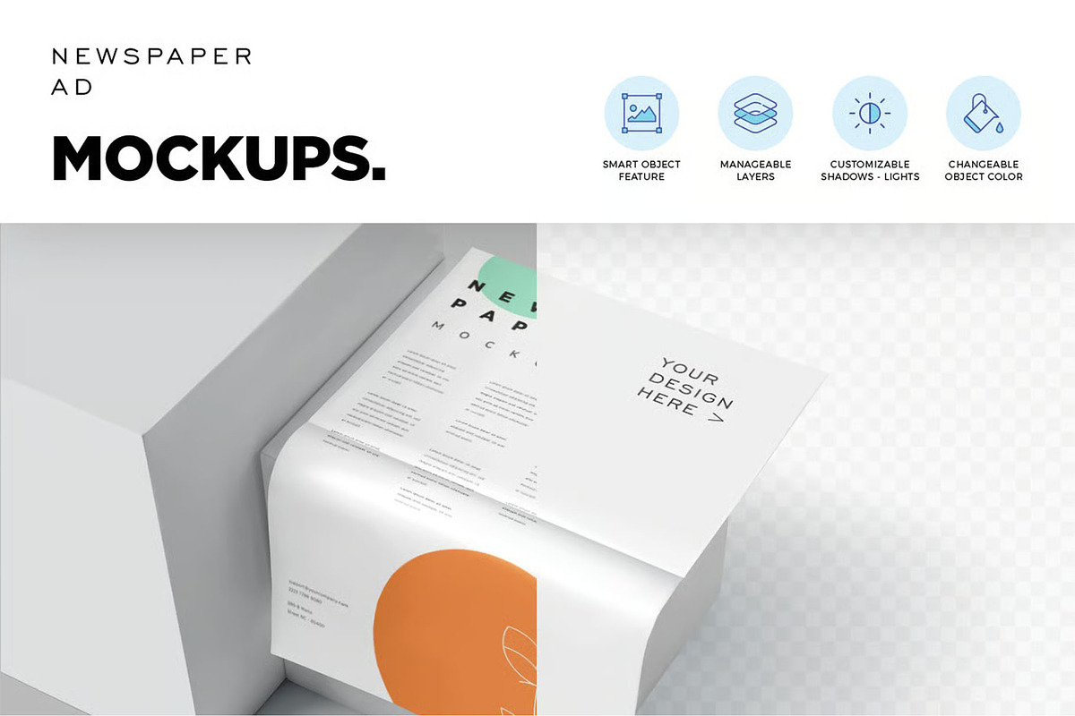 6 Professional Newspaper Ad Mockup, an Advertising Mockup by megostudi0 (Photo 2 of 8)