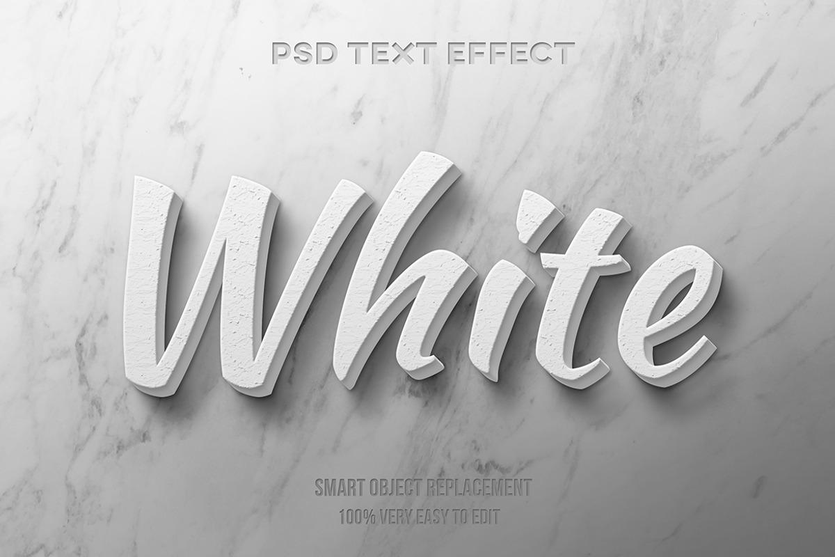 White 3d Text Effect Psd, a Layer Style Add-On by WudelMbois Studio